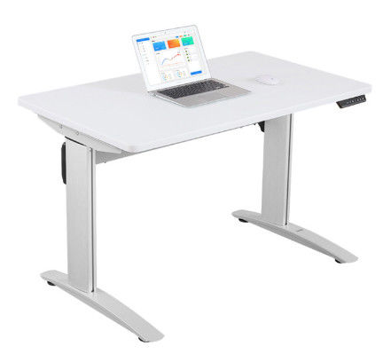 電気永続的な持ち上がるテーブルを坐らせる流行の鋼鉄オフィス用家具の白