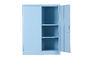 固体ドアの青い収納キャビネット、2つの棚によって調整される金属の貯蔵の家具