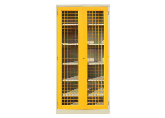容易鋼鉄折り畳み式の収納キャビネットの蝶番の網のドアの黄色い色を組み立てて下さい