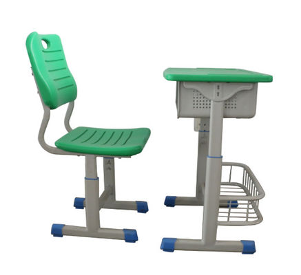 学生のプラスチック金属のための単一のテーブル学生の机および椅子の鋼鉄家具の学校家具